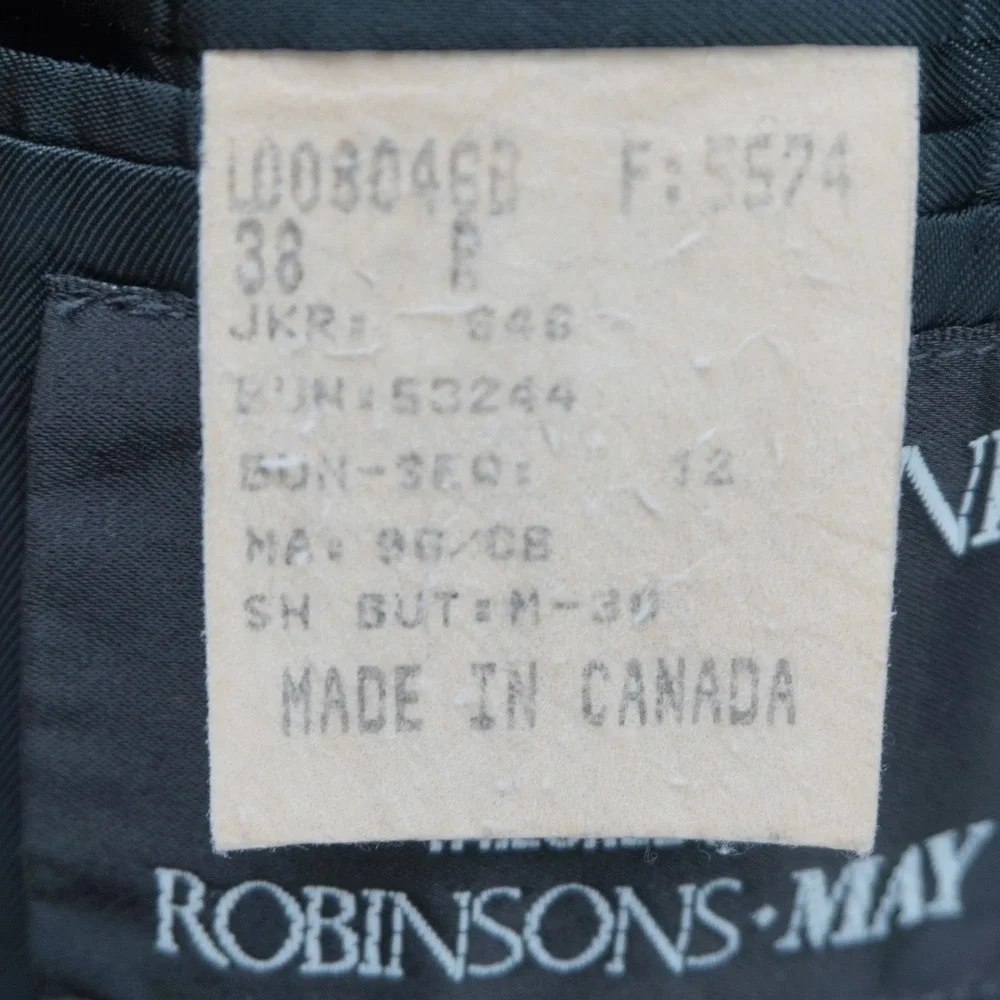 Brandini Mens Charcoal Gray 38R 2 Button Blazer Suit Jacket‎ Robinsons May 0778